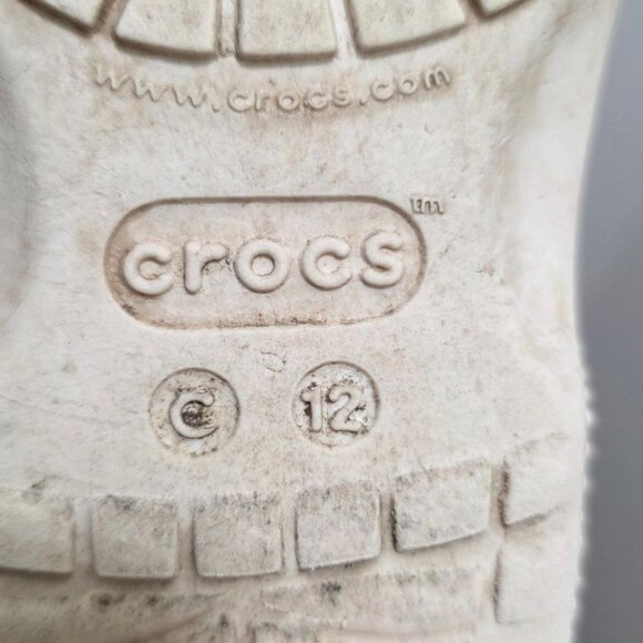 CROCS Toddler White Sparkle Sandals Adjustable Strap & Ventilation Holes Size C1 - Picture 8 of 9